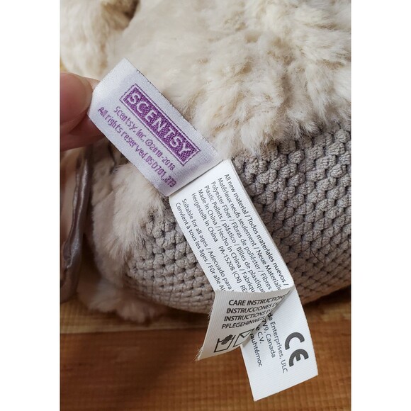 Serena Sleepy Bear Scentsy Buddy 15" Plush with Lovey Blanket White Gray - Picture 7 of 7